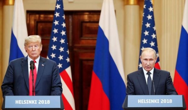 O presidente dos EUA, Donald Trump, e o presidente russo, Vladimir Putin – Grigory Dukor/Reuters/Reprodução/Agência Brasil