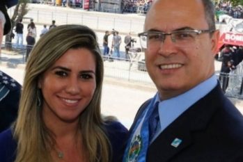 Helena e o marido Wilson  Witzel são alvos da PF por recebimento de pagamentos por serviços advocatícios ao  PSC (Reprodução/O Globo)