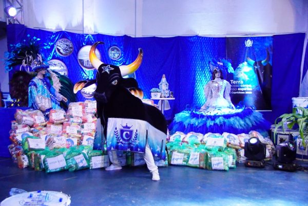 Boi-bumbá do Amazonas arrecada 20 toneladas de alimentos em live solidária e faz doação