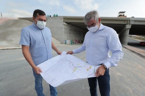 Governador do AM, Wilson Lima, vistoria obras do Anel Sul, maior complexo viário de Manaus