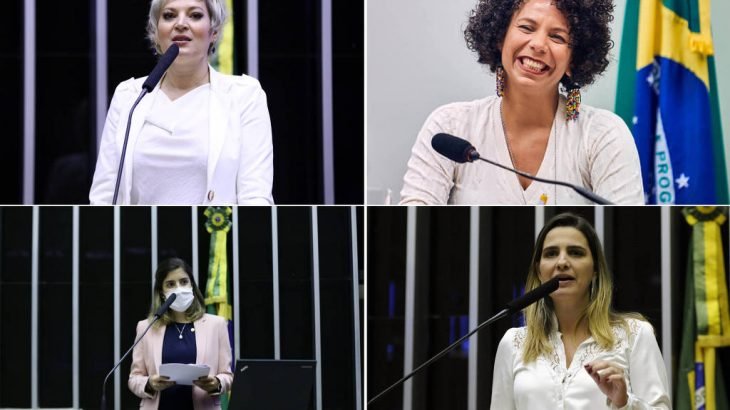 Em sentido horário, as deputadas federais Joice Hasselmann (PSL-SP), Áurea Carolina (PSOL-MG), Clarissa Garotinho (PROS-RJ) e Tabata Amaral (PDT-SP) (Divulgação/Câmara dos Deputados)