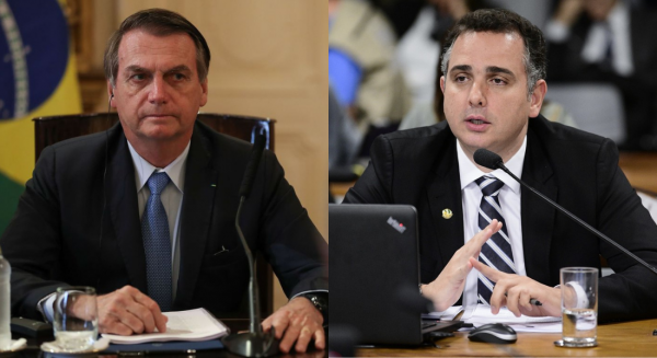 Bolsonaro confirmou apoio a Pacheco (dir.), que é apadrinhado pelo atual presidente do Senado, senador Davi Alcolumbre (DEM-AP) (Reprodução/ Internet)