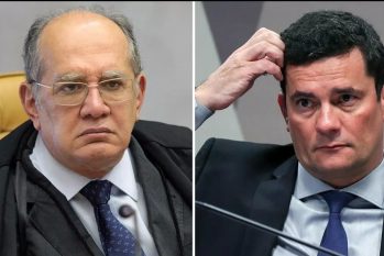 Ministro Gilmar Mendes (esq.) e o ex-juiz Sergio Moro (dir.). Uma jogo de 'gato e rato' silencioso no mundo da magistratura brasileira (Reprodução/STF)