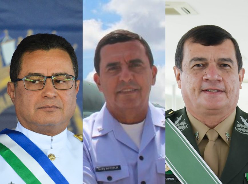 Almirante Almir Garnier Santos, o tenente-brigadeiro Baptista Júnior e general Paulo Sérgio Nogueira. (Reprodução/ Internet)