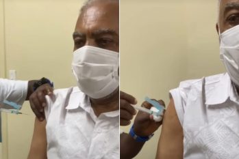 Gilberto Gil é vacinado em Salvador (Foto: Reprodução/Internet)