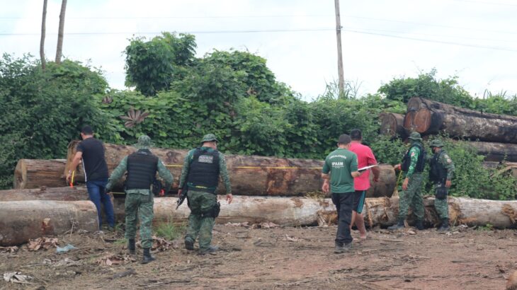 A ação ocorreu na terça-feira, 27, quando policiais militares do BPAmb e os fiscais do meio ambiente localizaram o estabelecimento no município de Manicoré (Reprodução/PMAM)