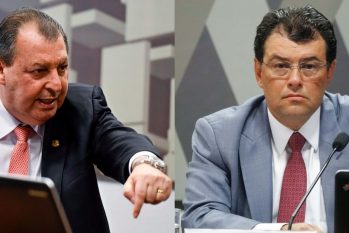 Os dois senadores trocaram acusações durante depoimentos da CPI (Reprodução/Sérgio Lima/Agência Senado)