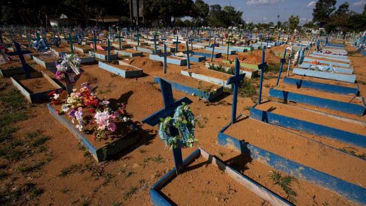Sepulturas de vítimas da Covid-19, no Cemitério de Nossa Senhora, em Manaus, em 19 de junho de 2021 (Michel Dantas/AFP)