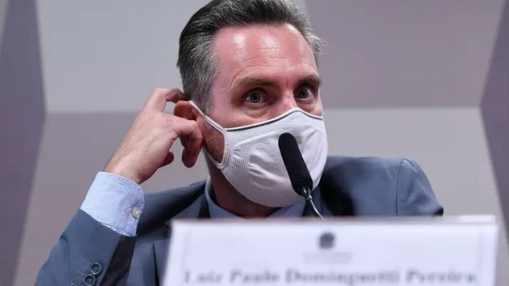 Luiz Paulo Dominguetti Pereira durante depoimento na CPI da Pandemia
(Edilson Rodrigues/Agência Senado)