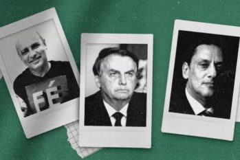 Fabrício Queiroz (à esqueda), Jair Bolsonaro (no centro) e Frederick Wassef (à direita) (Arte/UOL)