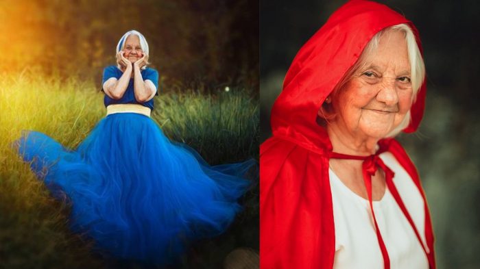 Fotógrafo faz ensaio com avó de 84 anos vestida como princesas da Disney