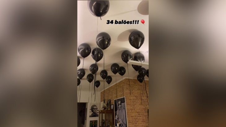 Balões usados na comemoração da despedida de solteiro de Cleo (Reprodução/Internet)