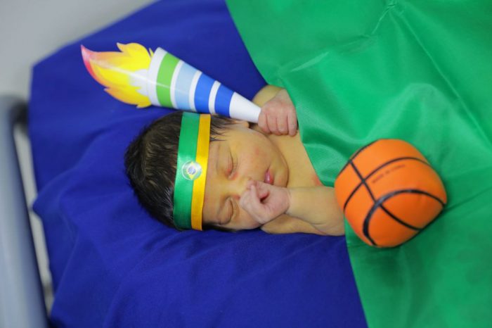 Em Manaus, recém-nascidos ganham ensaio fotográfico com tema ‘Olimpíadas’