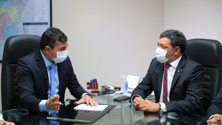 Wilson Lima e novo líder do Governo, deputado Felipe Souza (Diego Peres/Secom)