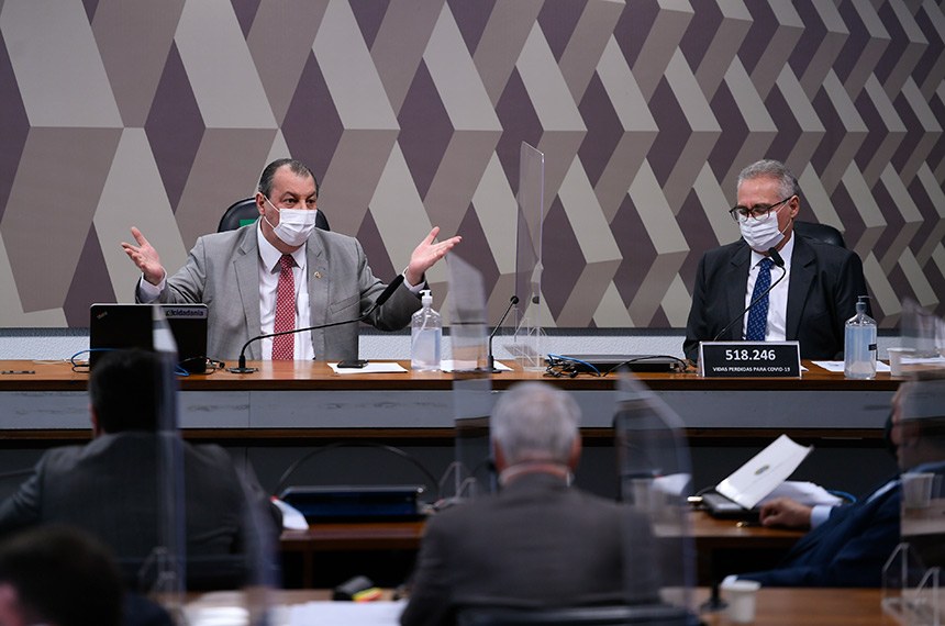 President of the CPI, Omar Aziz, and the rapporteur, Renan Calheiros. (Agência Senado/Promotion)