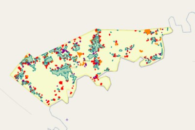 Mapa da TI com áreas desmatadas. (Fonte: Funai)