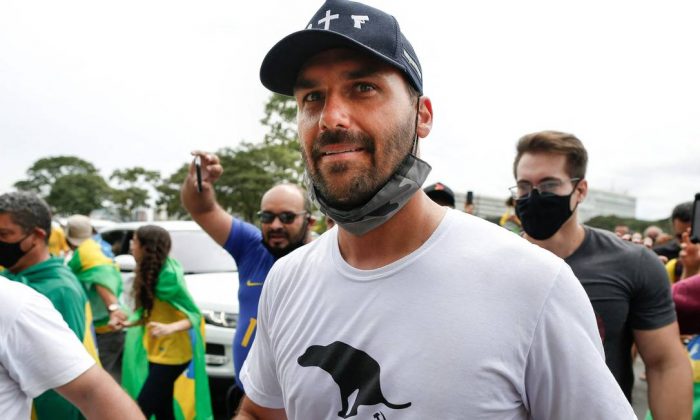 O deputado federal Eduardo Bolsonaro 01/05/2021 (Sérgio Lima/AFP) 