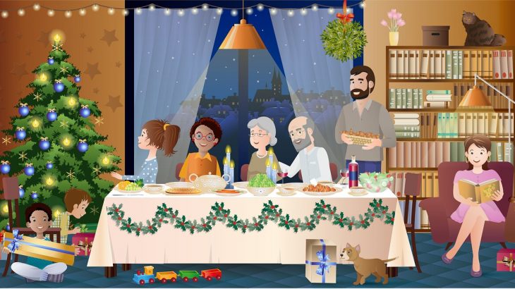 Família reunida na casa dos avós durante o Natal (Reprodução/Internet) 