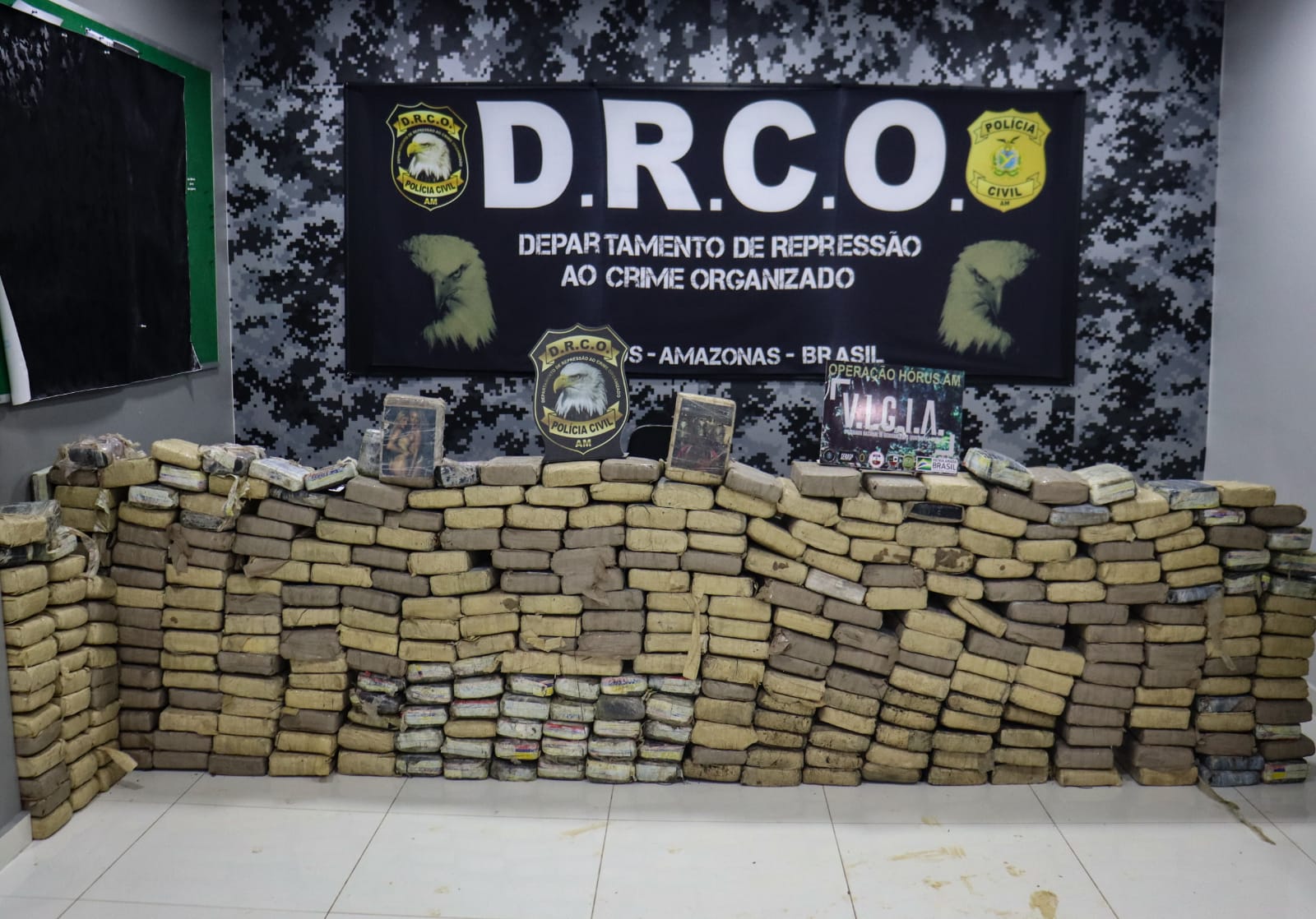 Foram apreendidos cerca de 500 quilos de maconha tipo 'skunk' (Lunara Cruz/PC-AM)