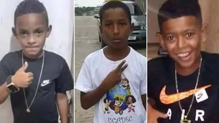 Lucas Matheus, de 9 anos, Alexandre Silva, de 11, e Fernando Henrique, de 12 anos. (Divulgação)