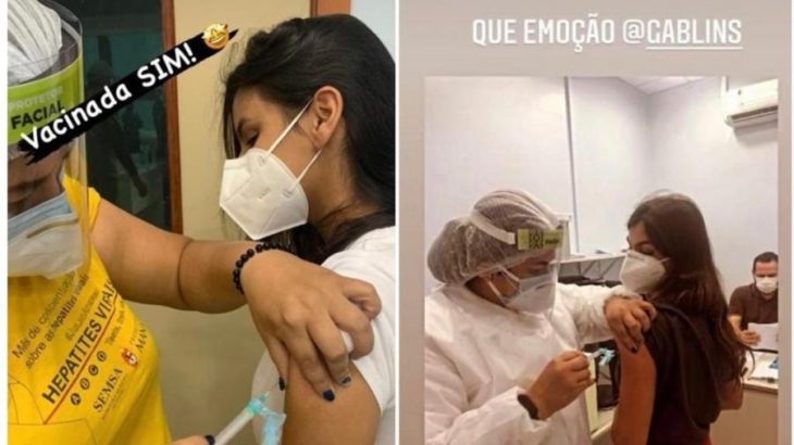 Gabrielle e Isabelle Lins publicaram a vacinação nas redes sociais (Reprodução/ Instagram)