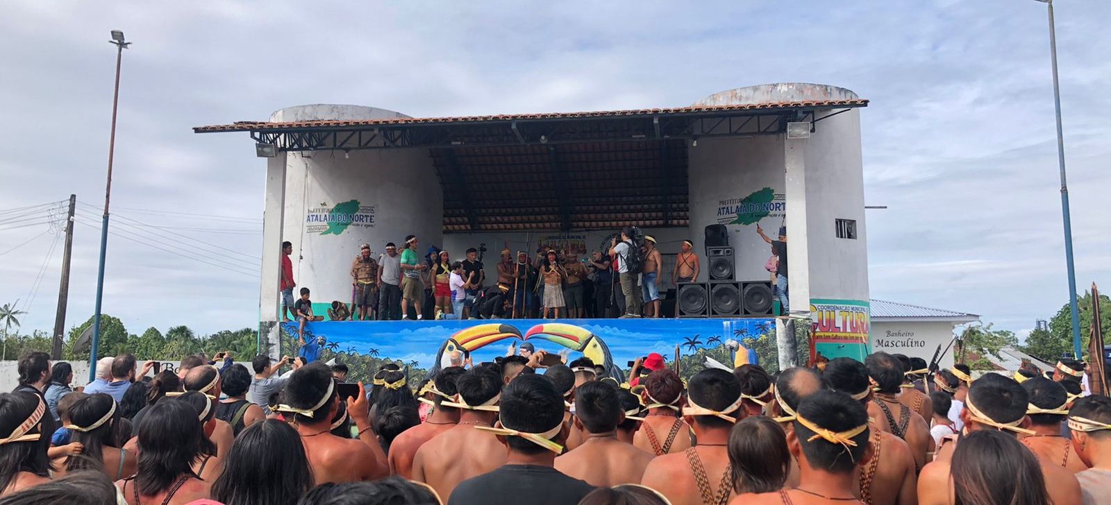 Indigenous activists gather in Atalaia do Norte and protest for protection of community leaders in Amazonas