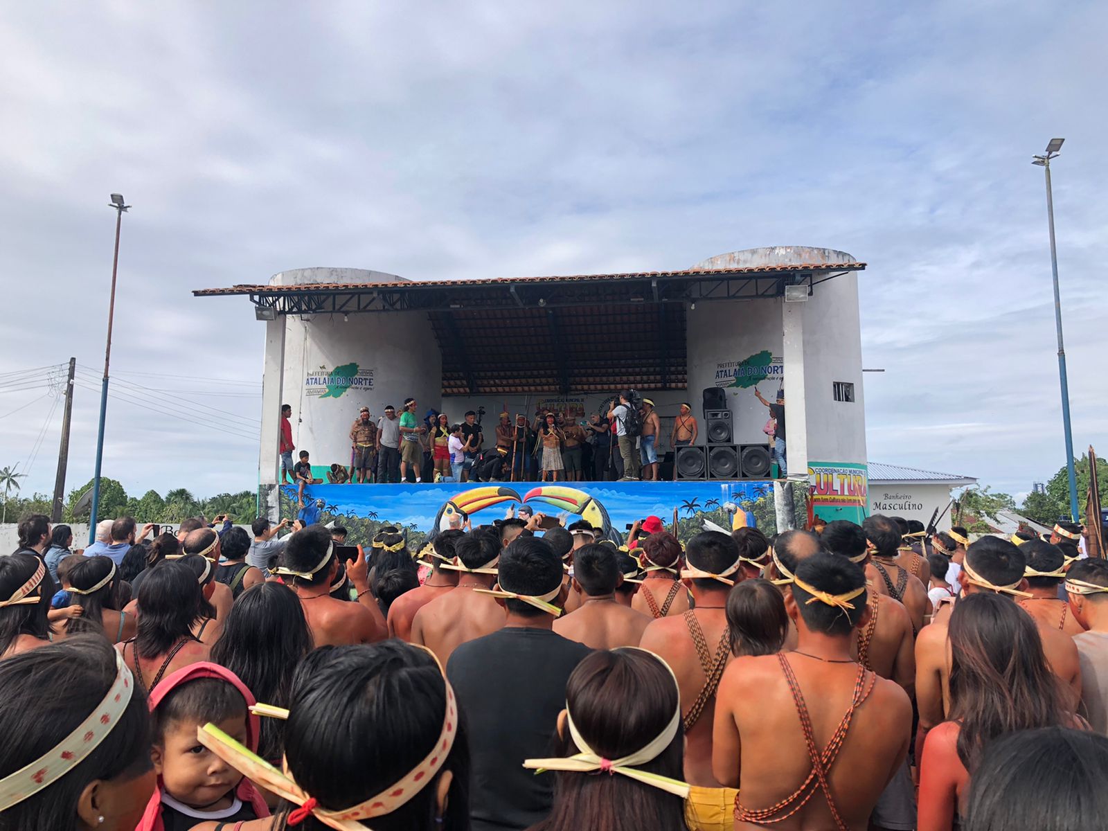 Indigenous activists gather in Atalaia do Norte and protest for protection of community leaders in Amazonas