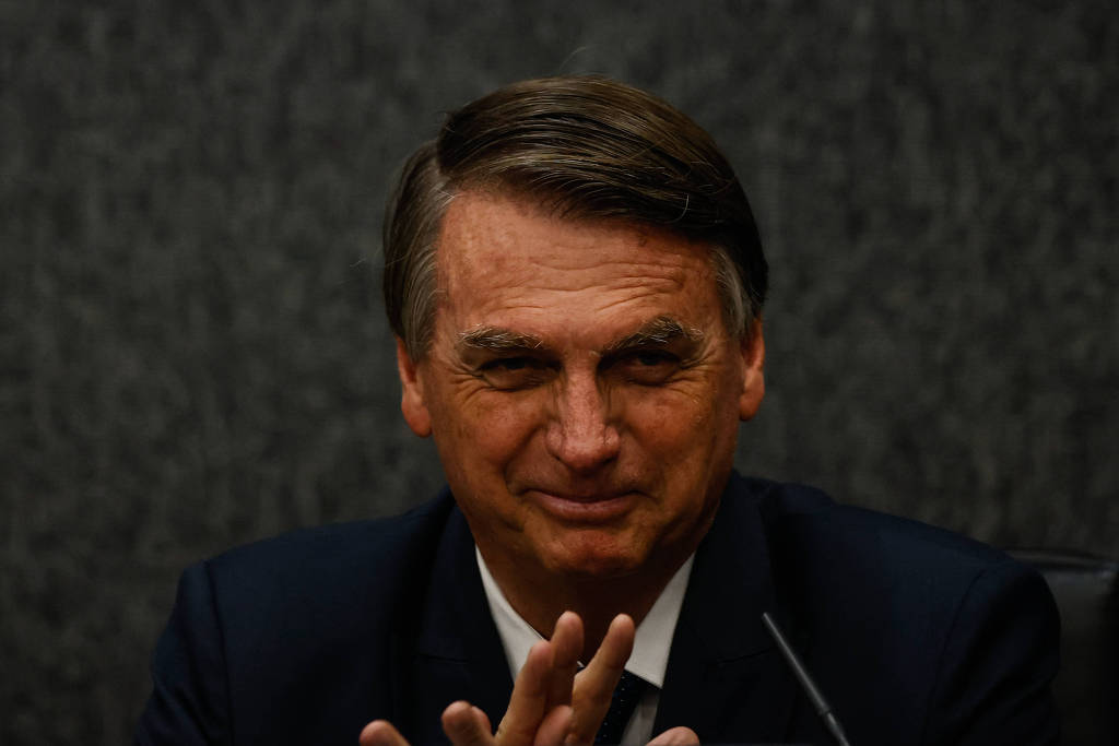 O presidente Jair Bolsonaro durante cerimônia de posse do ministro Luis Felipe Salomão, no CNJ (Gabriela Biló/Folhapress)