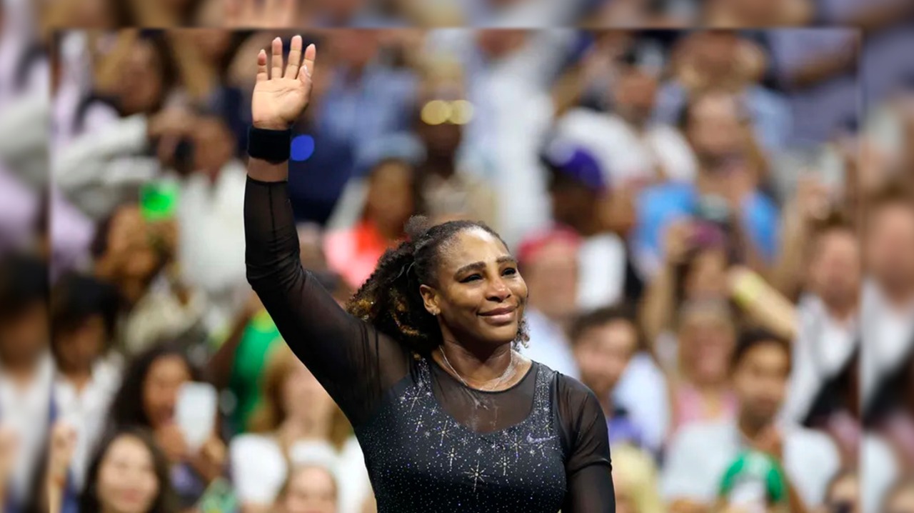 Serena Williams se despede do público no US (Open Al Bello/AFP)