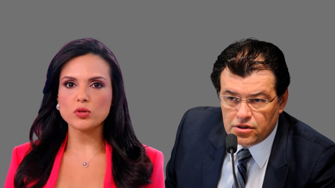 Eduardo Braga ataca jornalista do SBT em debate e profissional reage: ‘O senhor quer levantar a voz para mim por que eu sou mulher?’