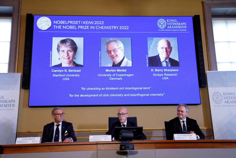 Cientistas recebem Nobel de Química de 2022 por construção de moléculas com um ‘click’