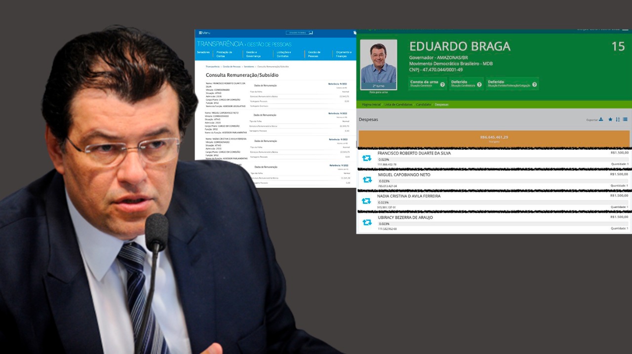 Com dinheiro do Fundo Partidário, Eduardo Braga paga funcionários de gabinete para trabalhar na campanha para Governo do AM