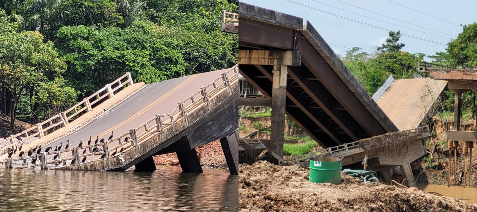 BR-319 terá tráfego interrompido para trabalhos de recuperação após queda de pontes
