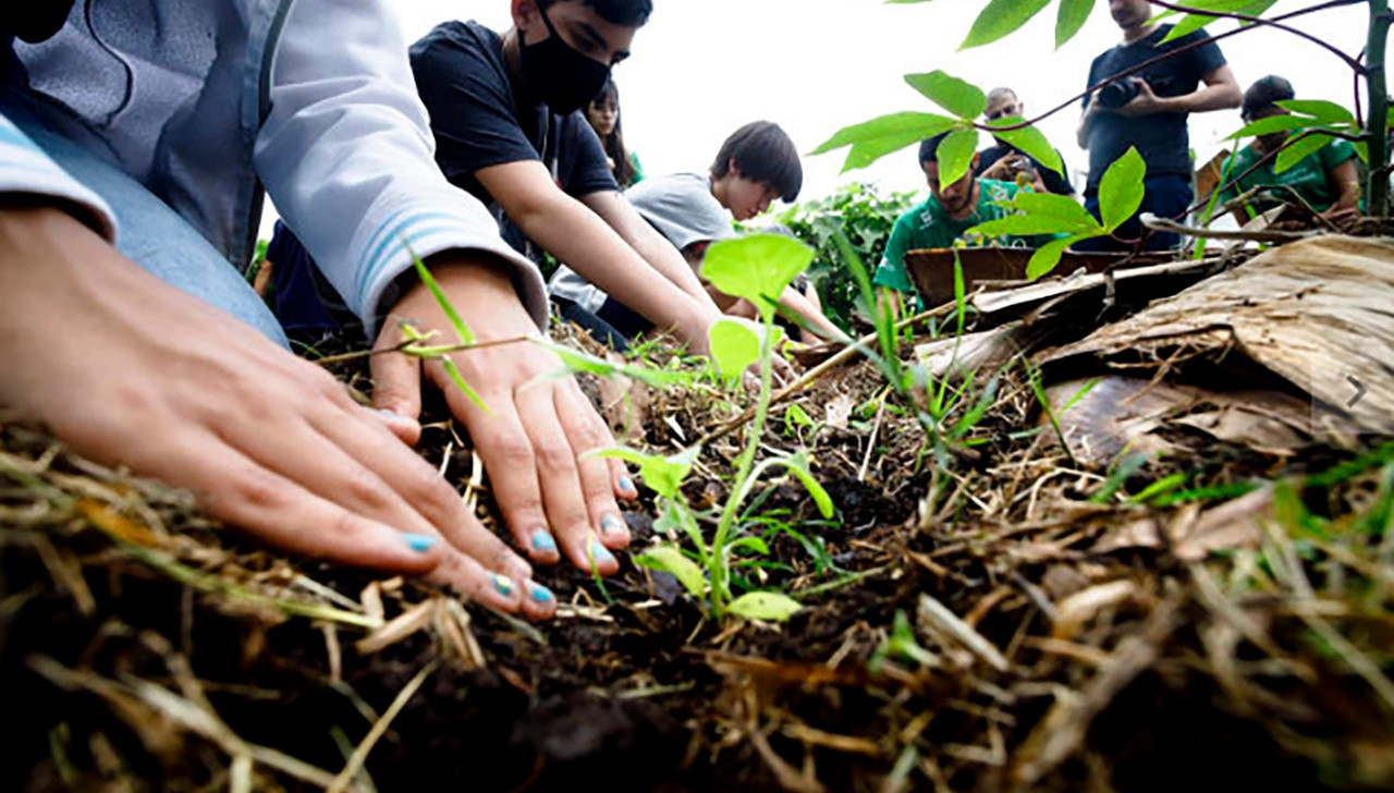 Na escola, crianças aprendem sobre conservação, agrofloresta e mobilização