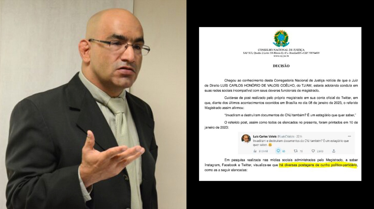 Decisão do CNJ que suspende juiz do AM das redes sociais alega conduta ‘político-partidária’