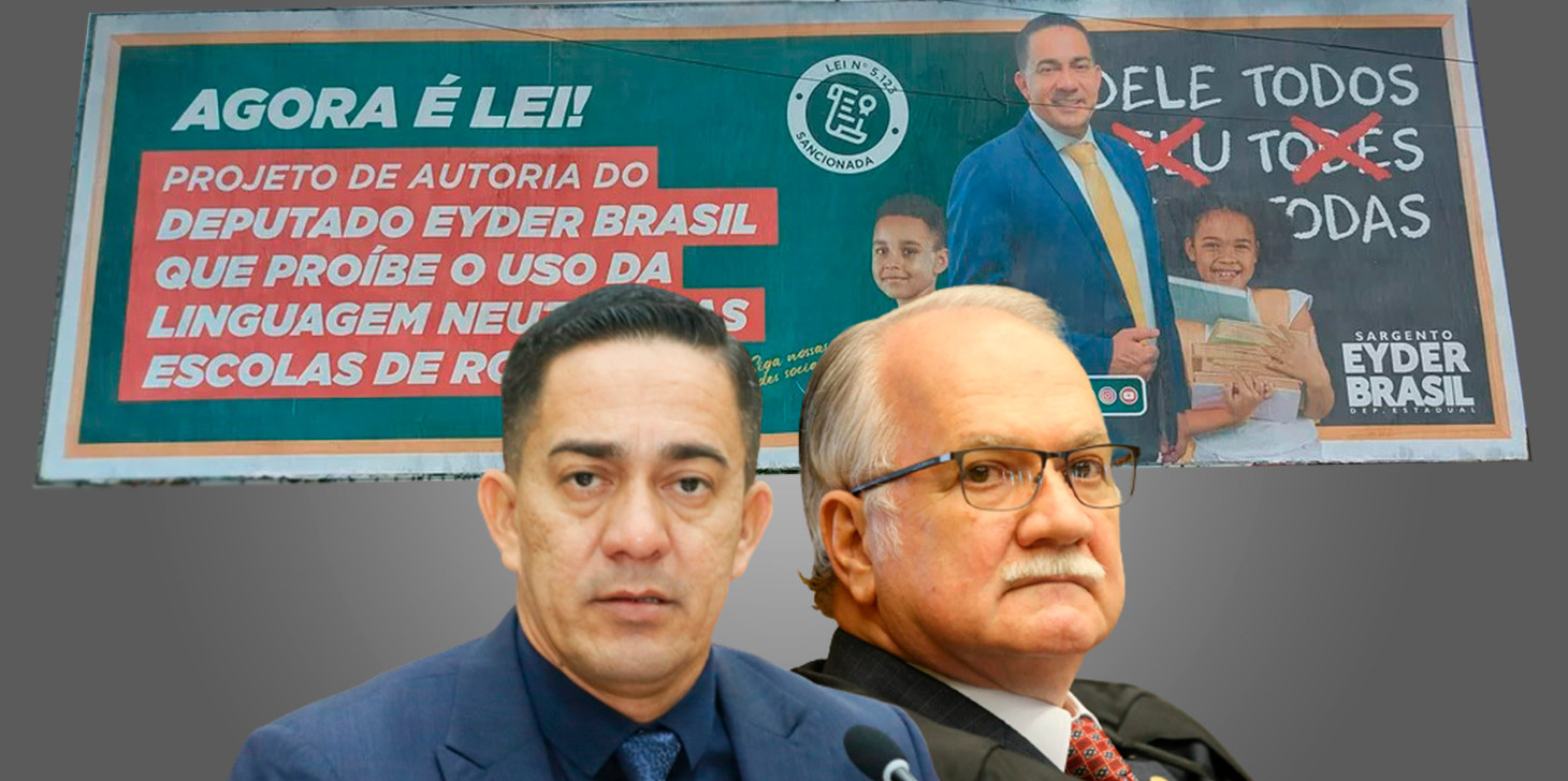 O ex-deputado estadual e autor do projeto, Sargento Eyder Brasil (à esquerda) e o ministros do STF, Edson Fachin. (Thiago Alencar/ REVISTA CENARIUM)