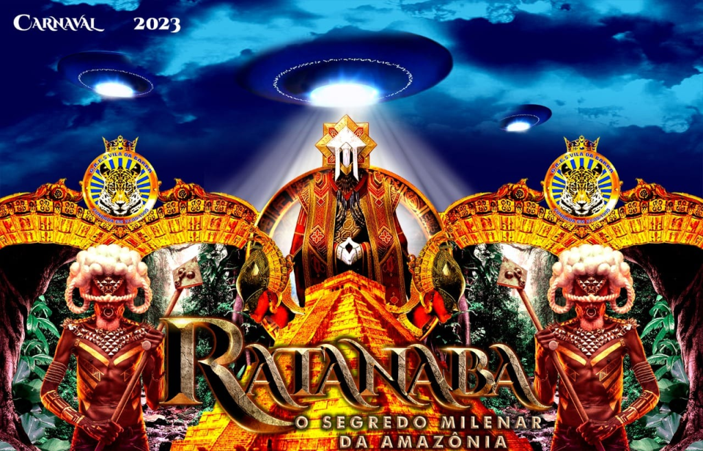 G.R.E.S Vila da Barra usa história de cidade alienígena na Amazônia como peça central do samba enredo para 2023 (Reprodução/Facebook)