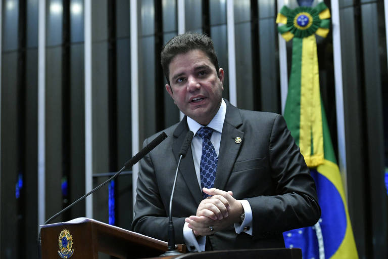 O governador Gladson Cameli (PP-AC), então senador da República, durante sessão no Senado Federal (Geraldo Magela/Agência Senado)