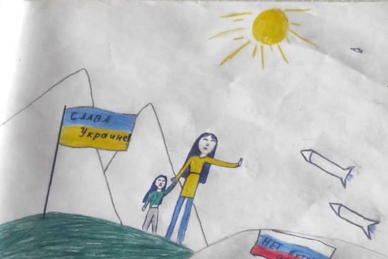 Na Rússia, pai é preso após filha fazer desenho em apoio à Ucrânia