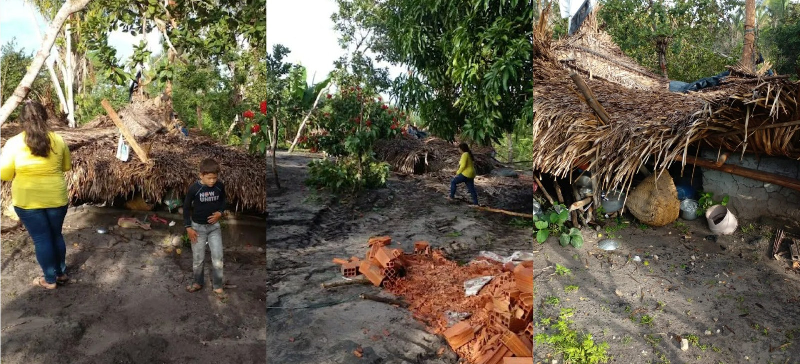 Estruturas construídas na comunidade Baixão dos Rochas ficaram destruídas. (Reprodução/ Internet)