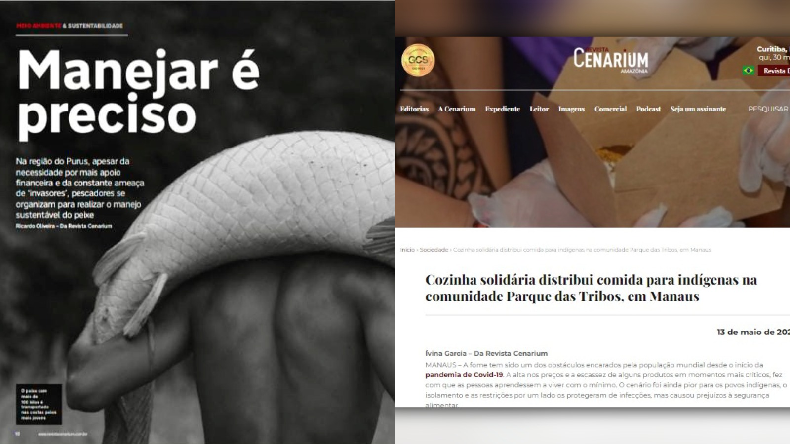 Jornalistas da REVISTA CENARIUM são finalistas do Prêmio MOL de Solidariedade
