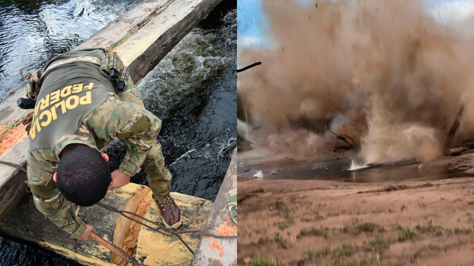 Pela terceira vez, PF destrói ponte construída por invasores em Terra Indígena de Rondônia