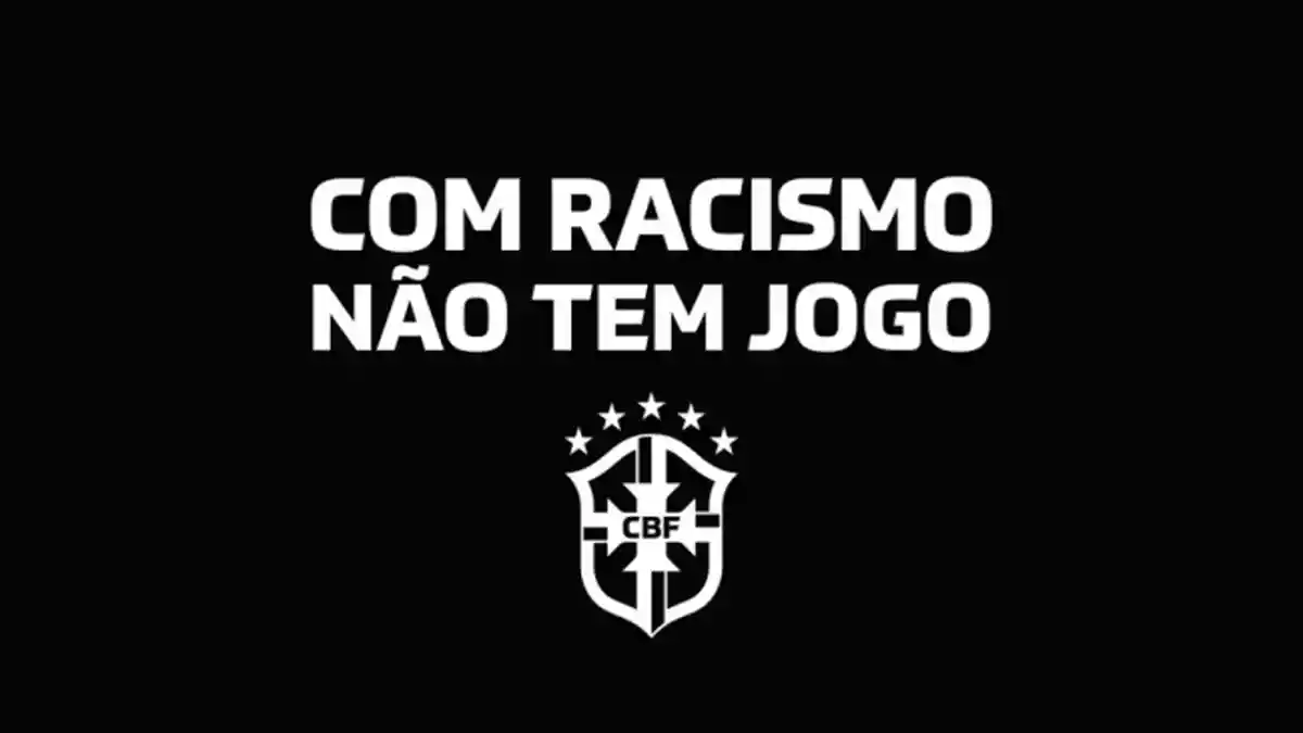 Lema da campanha da CBF contra o racismo no futebol (Reprodução/CBF)