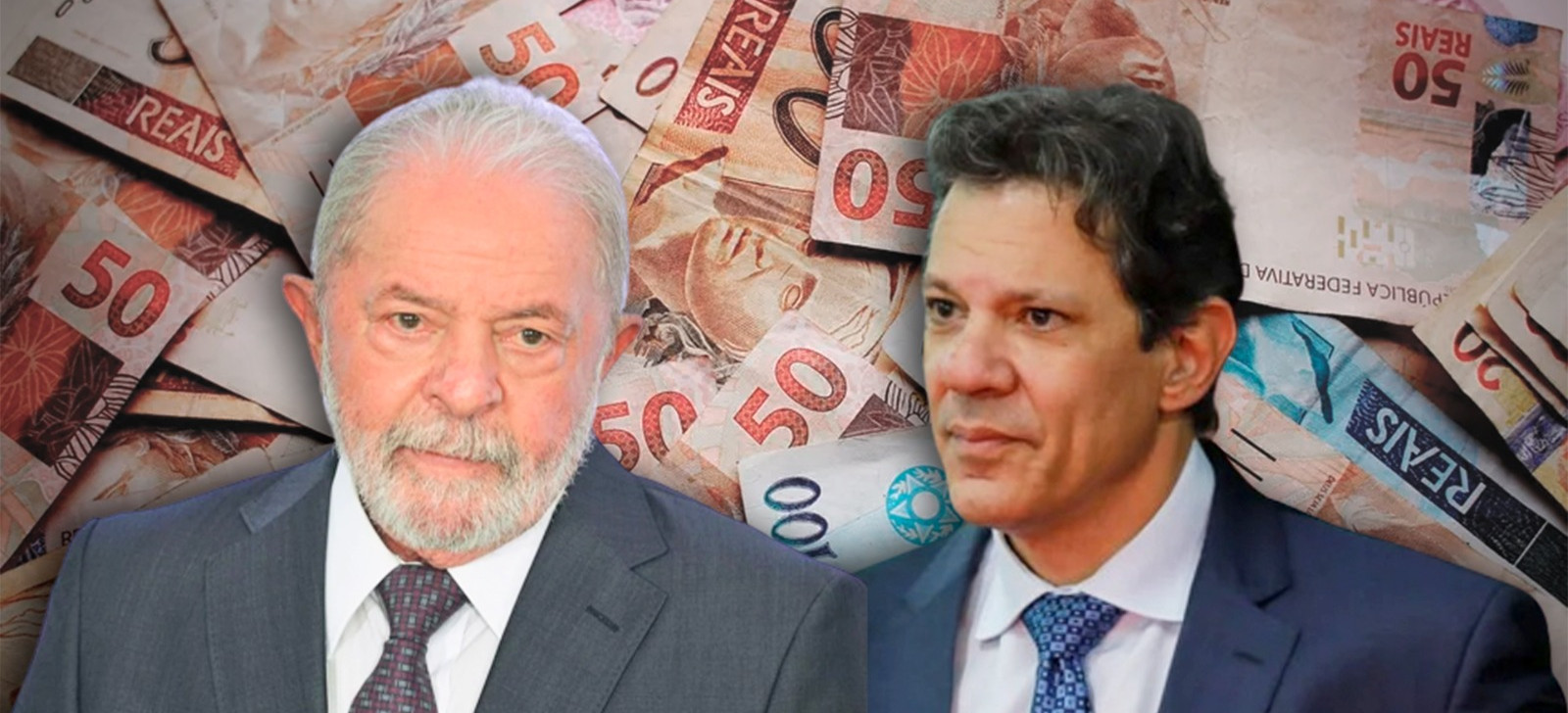 Luiz Inácio Lula da Silva (à esquerda) e Fernando Haddad. (Arte: Mateus Moura)