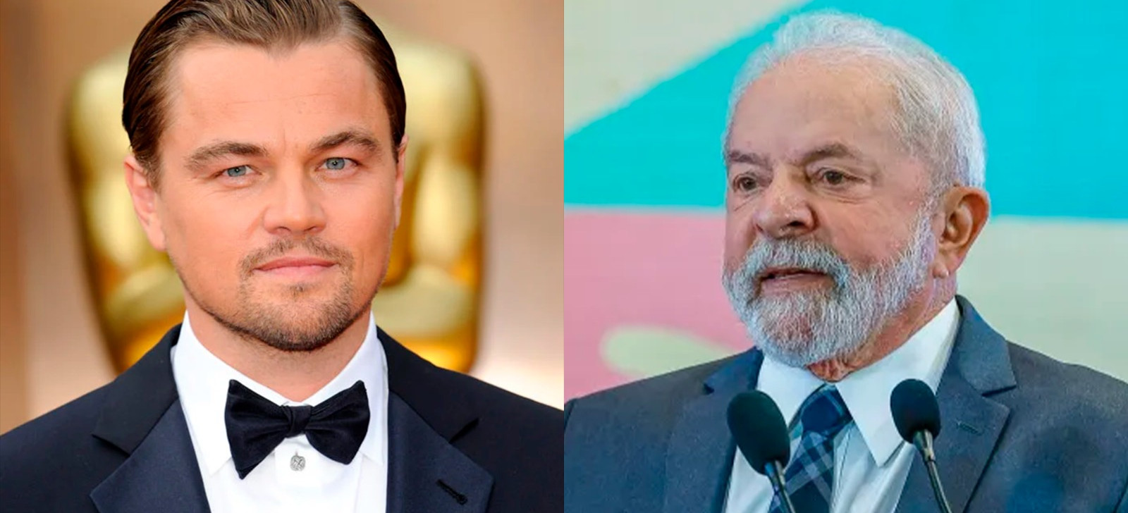 Leonardo DiCaprio (à esq.) e Luiz Inácio Lula da Silva (Montagem: Mateus Moura/Revista Cenarium)