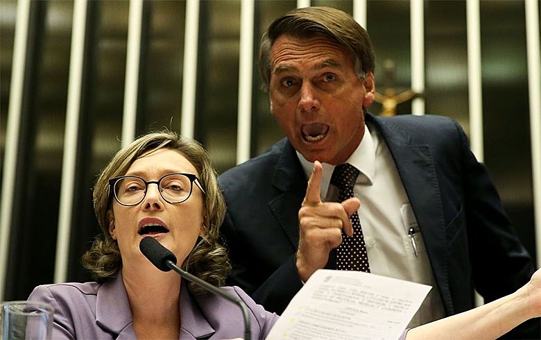 Maria do Rosário e Jair Bolsonaro enquanto deputados na Câmara Federal (Marcelo Camargo/Agência Brasil)