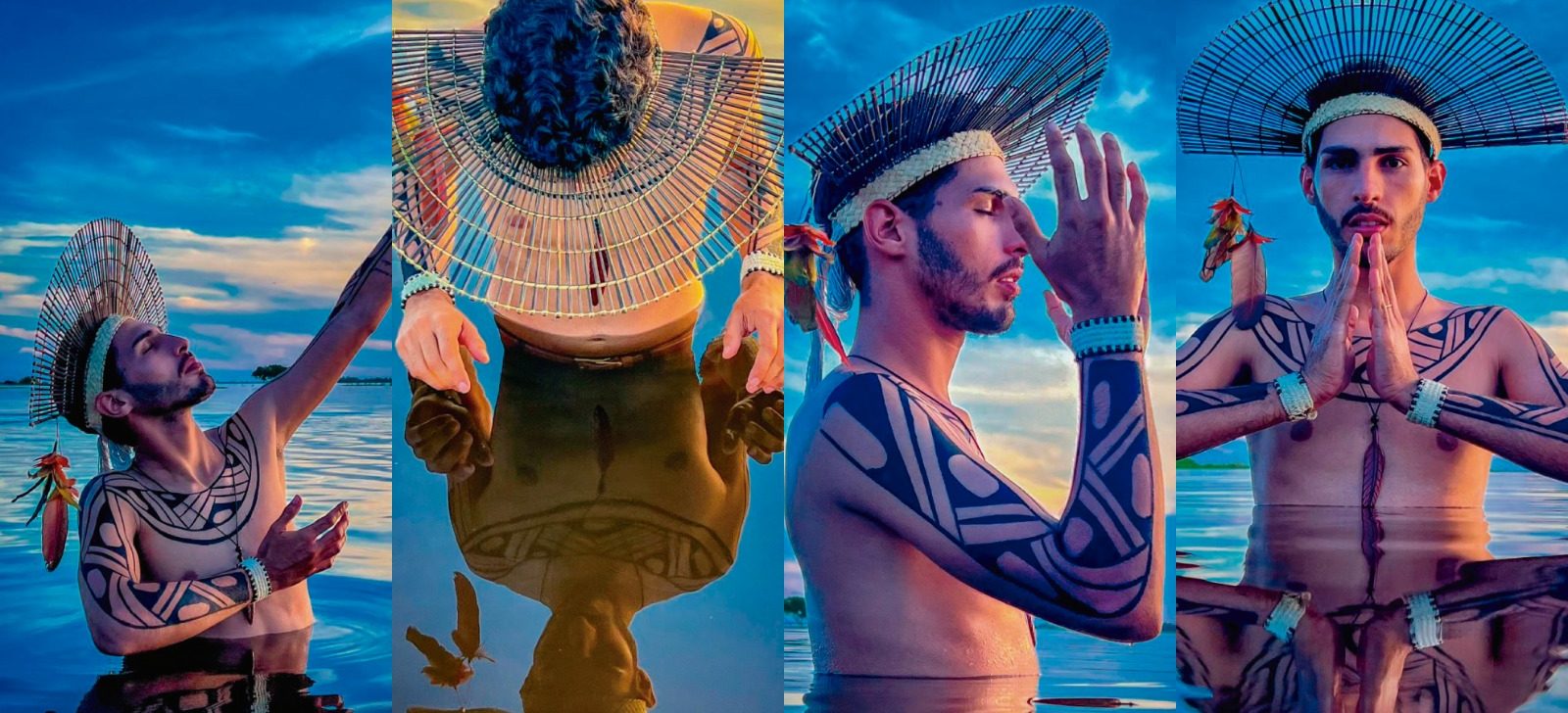 Agenor Tupinambá posa com adornos indígenas e internautas falam em ‘apropriação cultural’