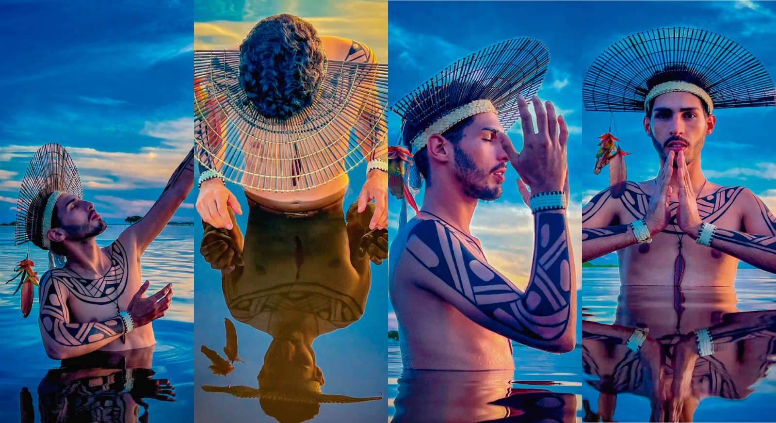 Agenor Tupinambá posa com adornos indígenas e internautas falam em ‘apropriação cultural’