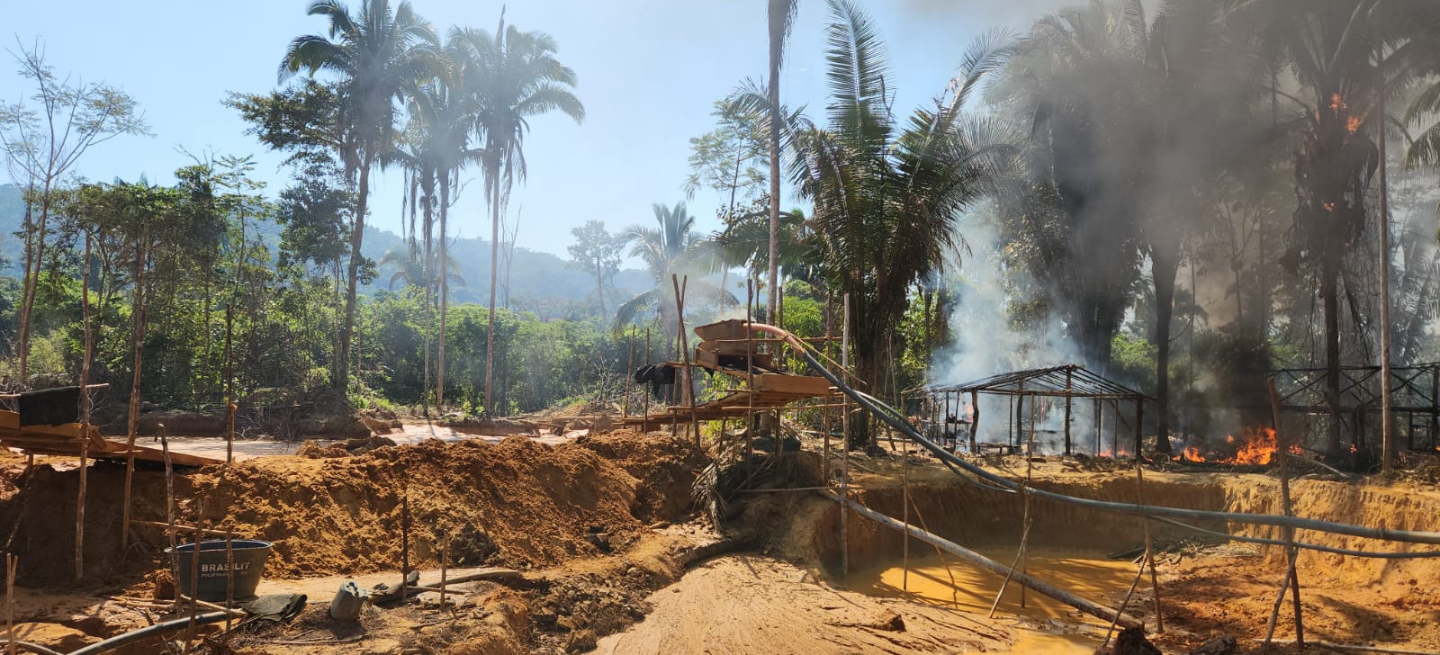 A ação ocorreu na Terra Indígena (TI) Karipuna e no Parque Nacional (Parna) do Mapinguari (Divulgação/Polícia Federal)