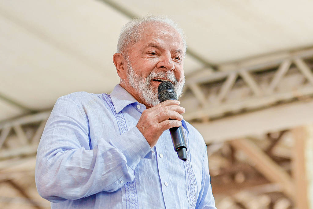 O presidente Lula (PT) durante cerimônia em Santarém, Pará, na véspera da Cúpula da Amazônia (Ricardo Stuckert/PR)